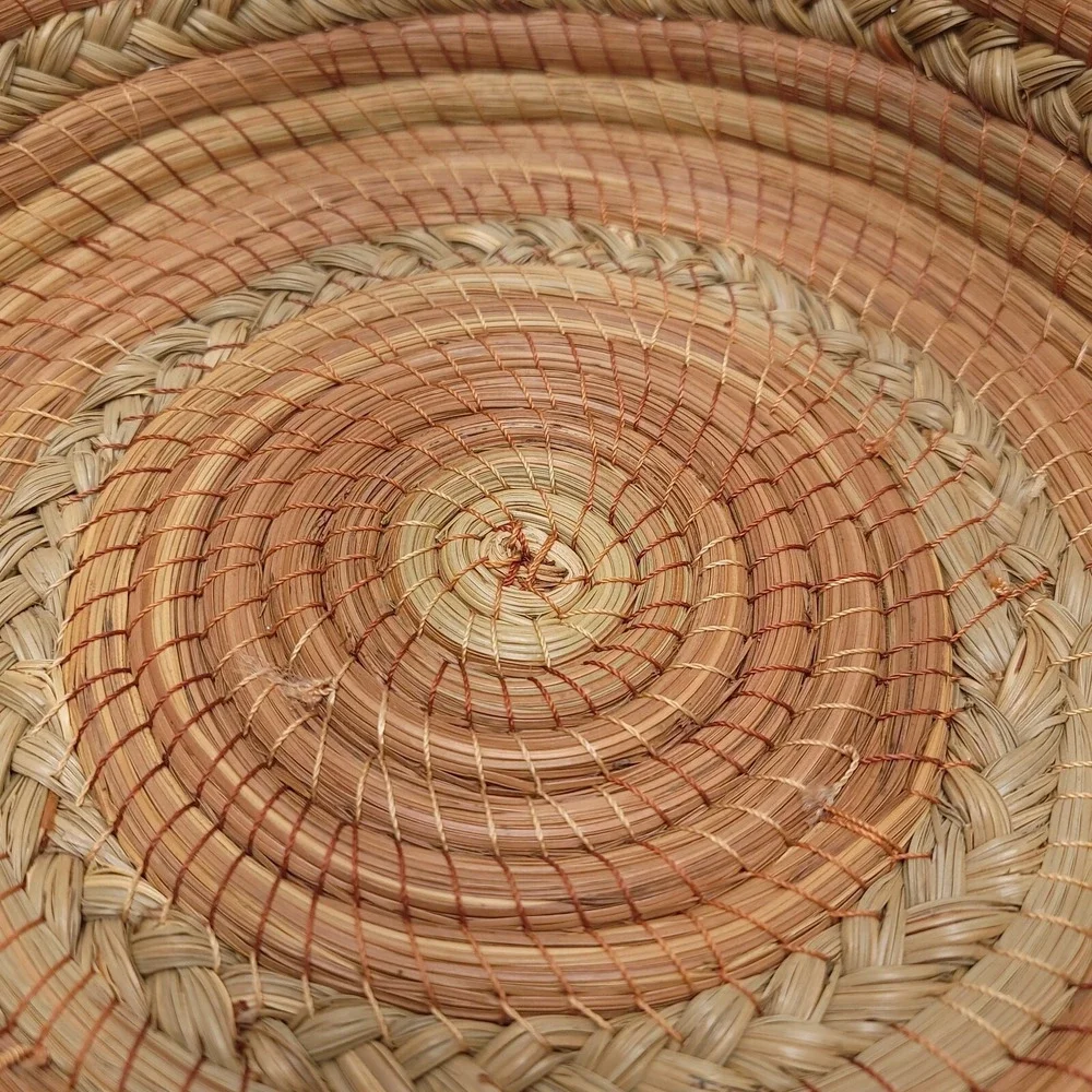 Pine Needle‎ Basket Hand Woven 14